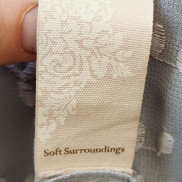 Soft Surroundings Ibiza Maxi Shirt Dress Women's Extra Small Blue Embroidered - Picture 10 of 15